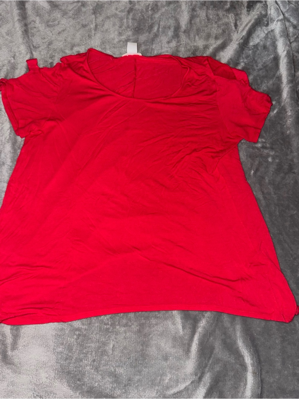 Women’s Short Sleeve Scoop Neck Top - Red